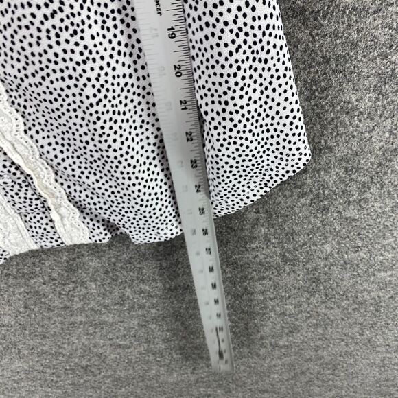 Fifty Street Cami Top Women L Large White Polka Dot V-Neck Sleeveless Button - Picture 6 of 7